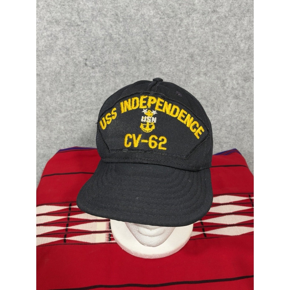 Vintage USS Independence CV-62 Adult Snapback Navy Blue Made In USA Hat